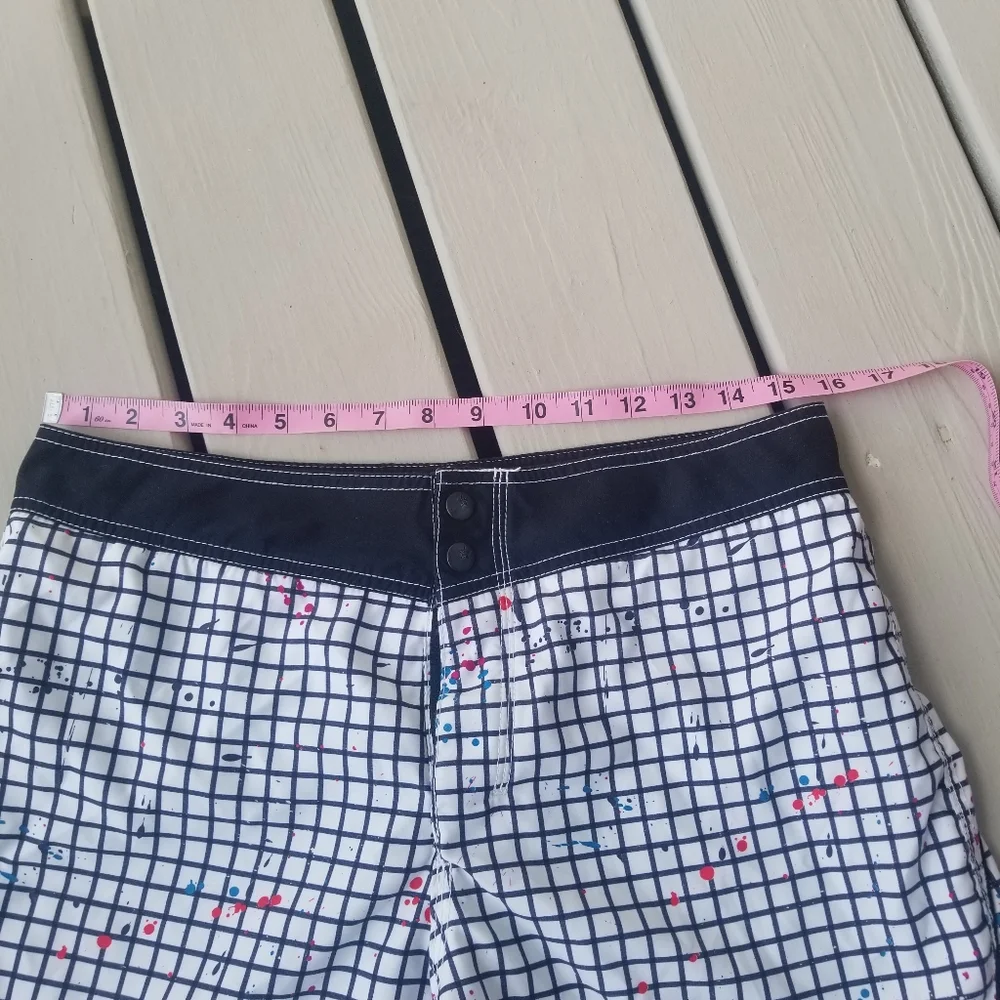 S mens splatter swimsuit w zipper pocket
